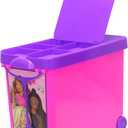 Barbie Store It All! Rolling Storage Bin – Extra-Large Organizer Case with Wheels & Handle for Barbie Dolls, Clothes, Accessories & Playsets – Pink Portable Travel Toy Box, 18"l X 9"w X 13.5"h