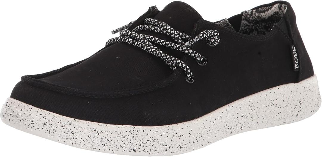 Skechers Women's BOBS Skipper Tide Pool Sneaker (6, Black)