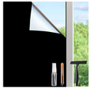 HIDBEA Mirror Blackout Window Film,100% Light Blocking Room Darkening Window Privacy Film,Mirror Glass Window Film Heat Control, Removable Window Cover Tint for Day Sleep (Mirror Black,17.5in x 6.5ft)