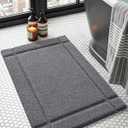 Color&Geometry Ultra Soft Bathroom Rug Non Slip with Rubber Backing, Absorbent Washable Bath Mat, Quick Dry, Premium Microfiber Plush Mat for Bathtub and Shower Floor,Dark Grey,16"x24"