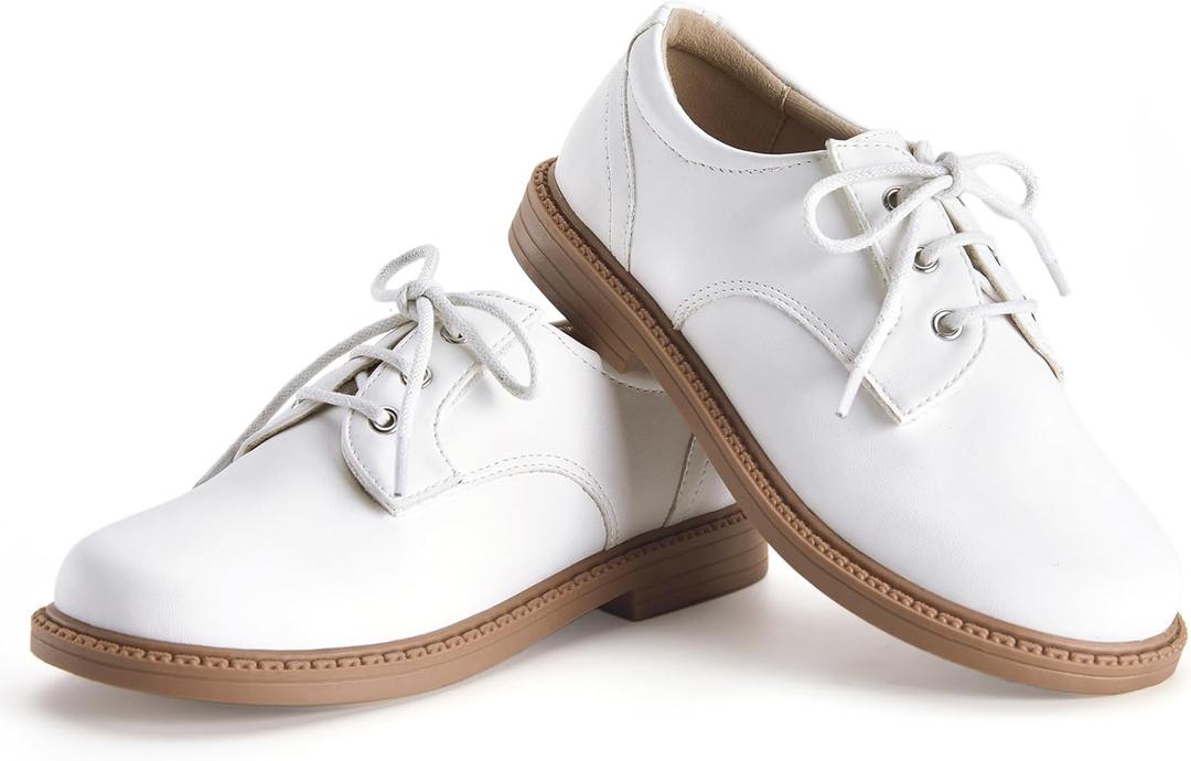 PATPAT Boys Girls Dress Shoes,Oxford Loafers Formal School Shoes for Toddler Little Big Kids