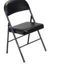 Karl home Black Folding Chairs with Padded Seats for Outdoor & Indoor, Portable Stackable Commercial Seat with Steel Frame for Events Office Wedding Party, 330lbs Capacity