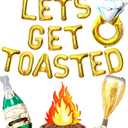 Lets Get Toasted Bachelorette Decoration Mountain Engagement Decoration Mountain Bachelorette Decoration Camp Bachelorette Decoration Camping Bachelorette Party Decorations (Golden)