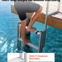 VEVOR Retractable Dock Ladder, 5 Steps, Aluminum Alloy Pontoon Boat Swim Ladder, with Non-Slip Wide Steps, 350 lbs Weight Capacity, Adjustable Height, for Lake Swimming, Pool, Boat, Marine Boarding