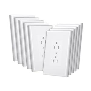 Bates Duplex Wall Outlet Covers - 10 Pack, White Wall Plates