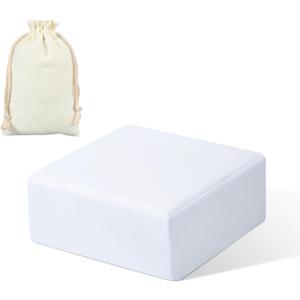 TOPPURE Travel Cube Memory Foam Pillow for Side Sleepers, Cervical Pillow for Neck and Shoulder Pain Relief, Washable Pillowcase, White(Travel-12"x12"x5")
