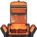 Tactical Toiletry Travel Bag for Men, Hanging Dopp Kit Hygiene Bag Shower Organizer with Hook for Toiletries and Shaving Care, Black (Empty Bag)