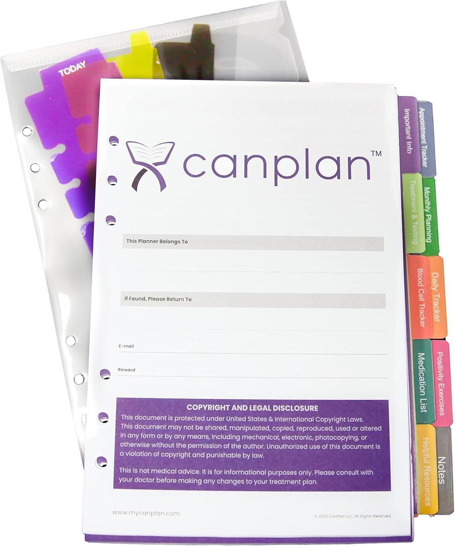 Cancer Planner Refills (12 Months of Inside Pages + Accessories Only), Best Cancer Planner for Cancer Patients and Caregivers, Cancer Gift, Cancer Plan, Breast Cancer Gift