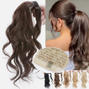 Claw/Jaw Clip Ponytail Real Human Hair Extensions Pony Tail Remy Hair Curly Wavy Hair Extension Brown Rod