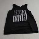 Support our Troops American Flag Tank Top (Small, Black)
