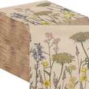 Table Kind 100 x Soft Recycled Floral Napkins Wildflower Soft Paper Napkins Pretty Wild Flower Serviettes for Spring Eco Friendly, Everyday & Compostable Weddings, Tea Party, Birthday Natural Kraft