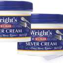 Wright's by Weiman Silver Cleaner and Polish Cream - Gently Clean and Remove Tarnish without Scratching, Ammonia-Free, 8 Ounce, 2 Pack with Polishing Cloth
