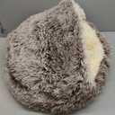 Cat Bed for Indoor Cats, Calming Cozy Cave with Self-Warming Plush, Entire Bed Machine Washable & Anti-Slip Base, Breathable Pet Bed for Small Cats&Dogs All Seasons (Khaki, 20 * 20inch)