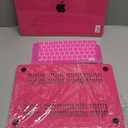 B BELK Compatible with MacBook Air 13.6 inch Case 2025 2024 2023 2022 Release M4 A3240 M3 A3113 M2 A2681 Liquid Retina Display, Plastic Hard Shell Case + Keyboard Cover + Screen Protector, Hot Pink