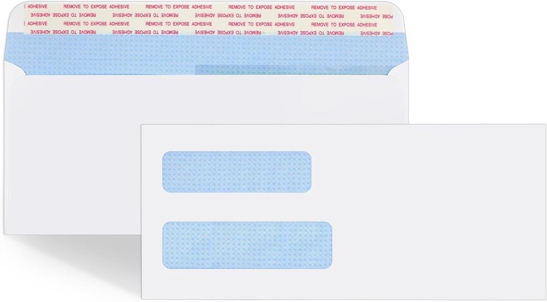 Joyberg #10 Window Envelopes 72P, Double Window Envelopes Self Seal for Invoices, Statements and Business Checks, Size 4-1/8 x 9-1/2 Inches (White)