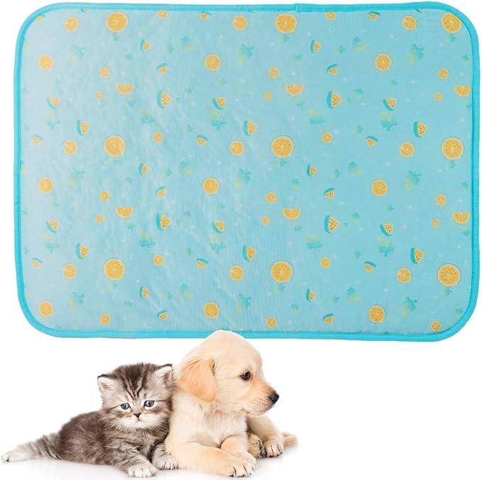 Pet Cooling Mat Ice Silk Cooling Mat for Dogs & Cats Portable & Washable Pet Cooling Blanket, Car Seats, Beds for Summer, Small, 16" x 20"