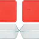 Pyrex Stor+rect/Cvr Size 11 Cu Pyrx Storage+rectangle/Cover 11 Cup (11 cup Containers (Pack of 2), Red)