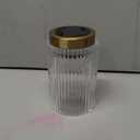 Battery Operated Lamp, Cordless Table Lamp with Timer, Desk Bedside Lamps with LED Warm Light, Glass Small Table Lamp for Bedroom, Bathroom, Living Room, Home Decor - Transparent