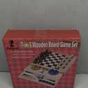 Juegoal 7-in-1 Wooden Board Game Set for Kids Adults, Tabletop Combo Classic Travel Portable Board Games (Chess, Checkers, Chinese Checkers, Backgammon, Parcheesi, Snakes and Ladders, Tic Tac Toe)