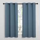 NICETOWN Room Darkening Curtains 63" Length, Thermal Insulated Blackout Panels for Bedroom Bathroom Office Kitchen Playroom Kids Room Nursery Decoration (Smoky Blue, 2 Panels, W42 x L63 -Inch)
