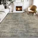 Area Rugs 10X14 Living Room: Machine Washable Rug Non Slip Large Abstract Bedroom Rug Stain Resistant Low Pile Indoor Floor Carpet for Dining Room Nursery Home Office Farmhouse (10X14, Green Brown)
