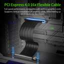 Neuonn PCI-E 4.0 Riser Cable, PCIe 4.0 X16 High Speed Flexible GPU Riser Cable with PCI Express Port for GPU Extension Card, Length 25cm (Black)