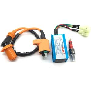 High Performance Motorcycle Racing 6pin CDI Ignition Coil Spark Plug Set Fit for Gy6 150cc 125cc 50cc 4-stroke Engines Scooter ATV Go Kart Moped Quad Pit Dirt Bike Cart
