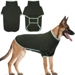 Yternal Fleece Dog Sweater with Turtleneck, Cozy Lightweight Pullover Dogs - Stretchy Soft Thermal Wear for Puppy Small Medium Large Breeds ArmyGreen 2XL