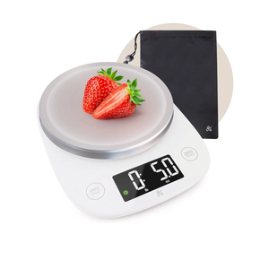 Greater Goods Digital Kitchen Scale with LCD Display, Weighs in Grams and Ounces, Batteries Included, Weighs up to 11 Pounds, White (No Bowl)