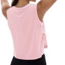 MAGCOMSEN Tank Tops for Women Crop Workout Sleeveless Tank Loose Fit Gym Yoga Muscle Top with Side Slits (Pink)