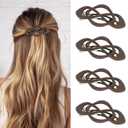 Amariver Hair Barrettes for Women 4packs Brown Hair Clips French Barrette Vintage HairClips f Stylish Accessories for Women Girls