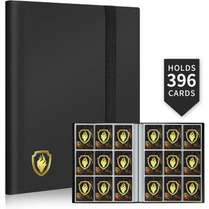 Card Binder 9 Pocket, Fabmaker 396 Pockets Trading Card Binder, Premium Collector Card Album for Standard Cards, Side Loading Card Collection Folder for Game Cards, Sport Cards, Black