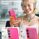 TOCOL for Samsung Galaxy S26 Case, Compatible with Magsafe, Full Camera Protection, Built-in Magnetic Ring, Drop Protection, Translucent Matte Phone Case for S26 6.3 inch (Hot Pink)