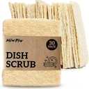 Natural Loofah Dish Sponge (Pack 30) Multipurpose Dish Sponges - 100% Biodegradable Compostable Dishwashing Scouring Pad Zero Waste (2.75" x 2.75" Each) : Health & Household