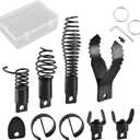 9-Piece Drain Snake Attachment for 5/16" to 3/4" Cables Heavy-Duty Manganese Steel Cutters for Roots Grease and Stubborn Clogs Includes 9 heads Storage Case and Metal Ring