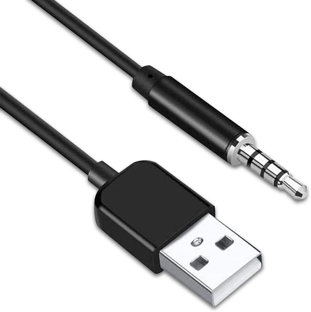 USB to 3.5mm Jack Audio Adapter, Male AUX Audio Jack to USB 2.0 Male Charge Cable Adapter Cord for iPod Shuffle MP3 Player Headphones Speakers and Other Devices 3.3 FT-1PC (1)