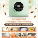 8-in-1 Automatic Nut Milk Maker, 40oz Soy Almond Oat Milk Machine  Delay Start, Keep Warm, Self-Clean, No Straining Needed, BPA-Free, Quiet, Recipe Book & Juice, Green
