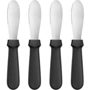 New Star Foodservice 43013 Plastic Handle Butter Spreader, 8.75-Inch, Black, Set of 4