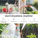 Giraffe Tools Garden Hose 100ft x 5/8", 304 Stainless Steel Metal Water Hose, No Kink Garden Water Hose with 9 Pattern Spray Nozzle, Flexible, Lightweight, Kink Free Hose for Yard, Outdoor