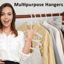 50 Pack Plastic Hangers with 16 Clips, 11-15 inch Adjustable Clothes Hanger, Durable & Non-Slip, Space Saving Coat Hanger for Pants, Jackets and Dress (White)