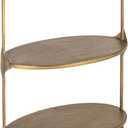 Creative Co-Op Antique Gold Oval Metal 3-Tier Shelf/Side Table