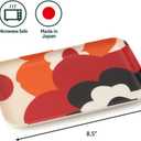 TATSU-CRAFT NR Non Slip Serving Tray with Nordic Bloom Garden Red, Microwave Safe Plastic Tray, 8.5 x 4.9 Inches, Ideal for Cafeterias, Restaurants, Coffee Shops, Home, Fast Food, Snacks, Drinks, More