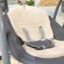 Ingenuity Every Season Swing 'n Go Portable Swing - Cooling and Warming Fabrics, Detachable Sustainable Wooden Toy Bar, 2 Toys, Music, Motorized Swing, for Ages 0-9 Months, Grey - Wesley