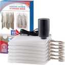 Hanging Vacuum Storage Bags, 6 Pack Hanging Storage Bags for Clothes With Electric Pump, Vacuum Sealed for Suits, Dress, Jackets (6 Short)