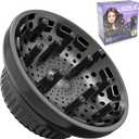 Hair Difuser Attachment Universal Diffuser Hair Dryer for 1.4-inch to 2.4- inch Blow Dryer, Hair Diffuser for Curly Hair and Natural Wavy Hair (Black)