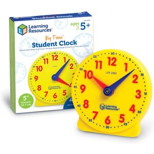 Learning Resources Big Time Student Clock, Teaching & Demonstration Clock, Develops Time and Early Math Skills, Ages 5+, Clock for Learning, 12 Hour,Back to School Gifts