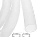 MECCANIXITY 3.3ft Clear Silicone Rubber Tubing 1 1/2" ID 1 3/4" OD Plastic Tube Flexible Air Hose for Brewing, Wine Making, Pump Siphon, 38.1mm x 44.6mm, with 2pcs Clamps