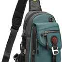NICGID Sling Bag Chest Shoulder Backpack Crossbody Bags for Tablet Laptop Outdoor Hiking Men Women (Dark Green-2629)