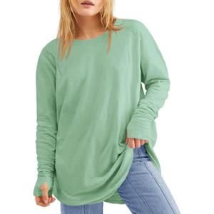 Women's Plus Size Long Sleeve Tunic Top Crew Neck Summer Oversized Fit Basic T Shirts Blouse (XX-Large Plus)