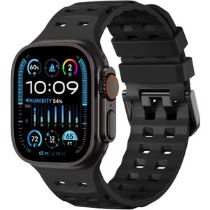 Adorve Compatible with Apple Watch Ultra 3/2/1 Band 49mm for Men - Ocean Sport Strap Rugged Waterproof Silicone Replacement Bands for iWatch Series 11 10 9 8 7 6 5 4 3 2 1 SE 46mm 45mm 44mm 42mm